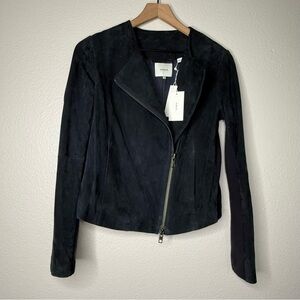 Vince Women's Rib Panel Suede Jacket, size M NWT